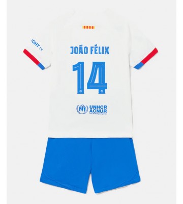 Barcelona Joao Felix #14 Replica Away Stadium Kit for Kids 2023-24 Short Sleeve (+ pants)